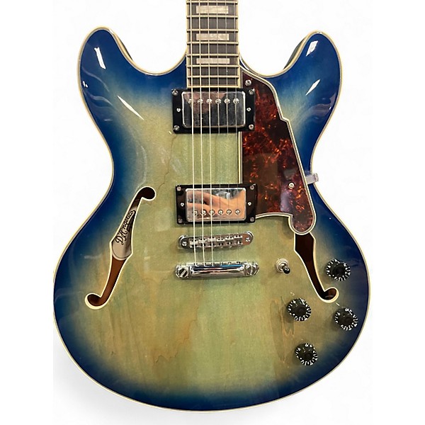 Used D'Angelico Premier Series DC Blue Sunburst Hollow Body Electric Guitar