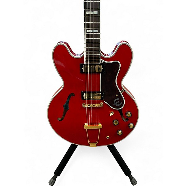 Used Epiphone Sheraton 150th Anniversary Trans Red Hollow Body Electric Guitar