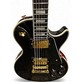 Used Epiphone Inspired by Gibson Les Paul Custom Black and Gold Solid Body Electric Guitar