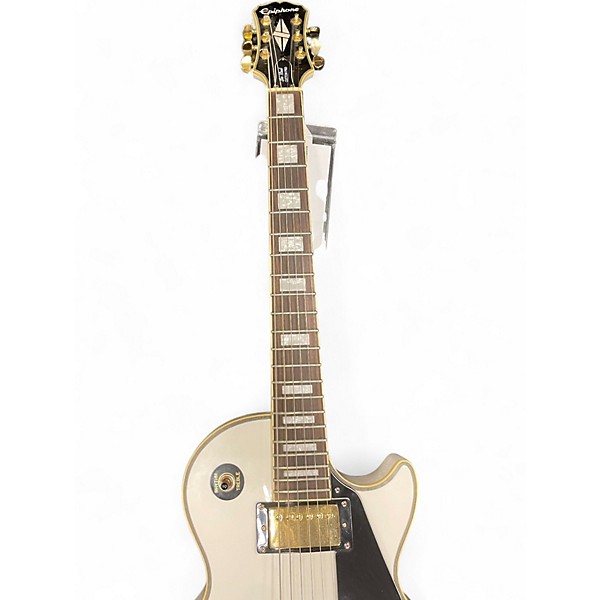 Used Epiphone Les Paul Custom Black and White Solid Body Electric Guitar