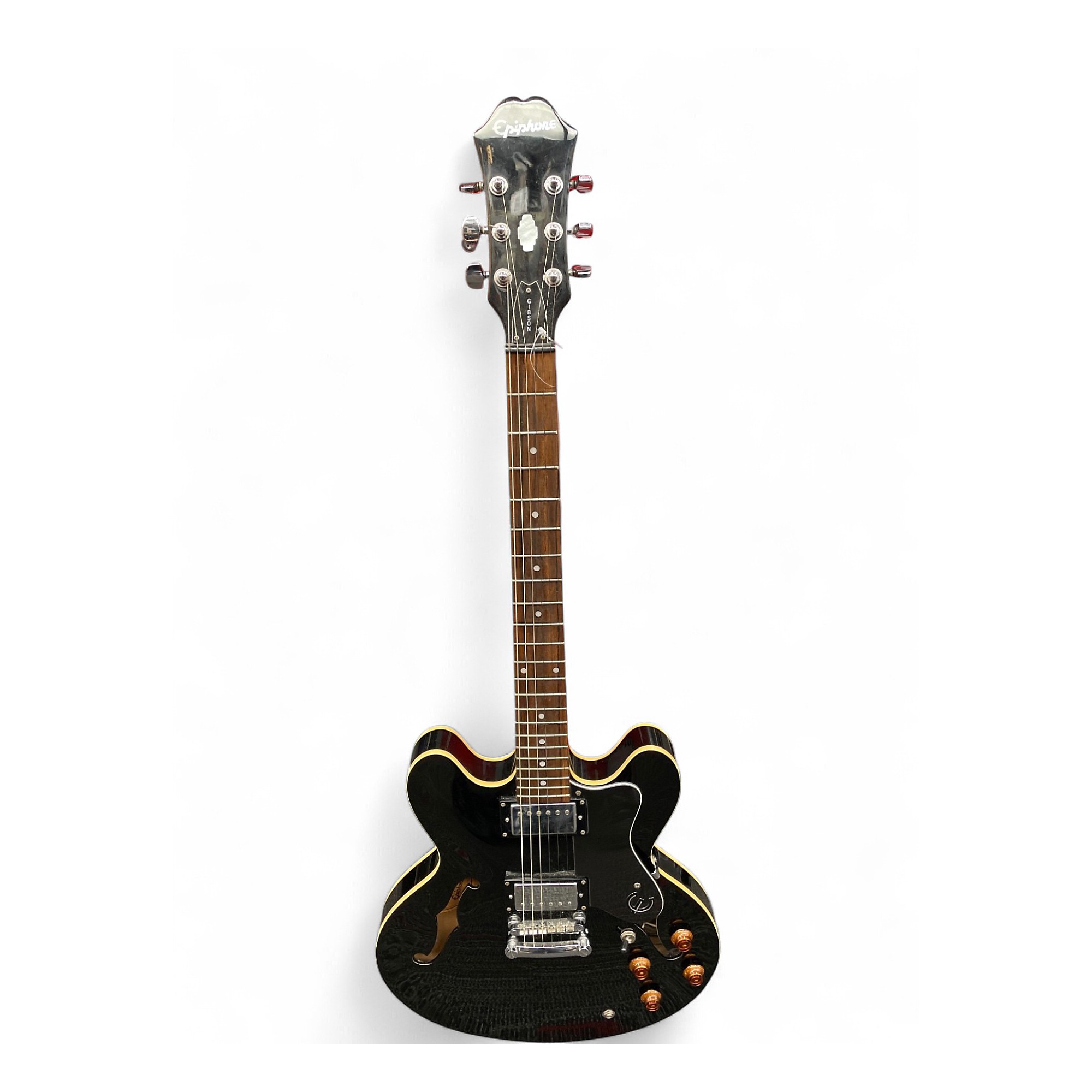 ギター epiphone DOT EB Used 2010s Epiphone DOT EB Black Hollow Body Electric Guitar