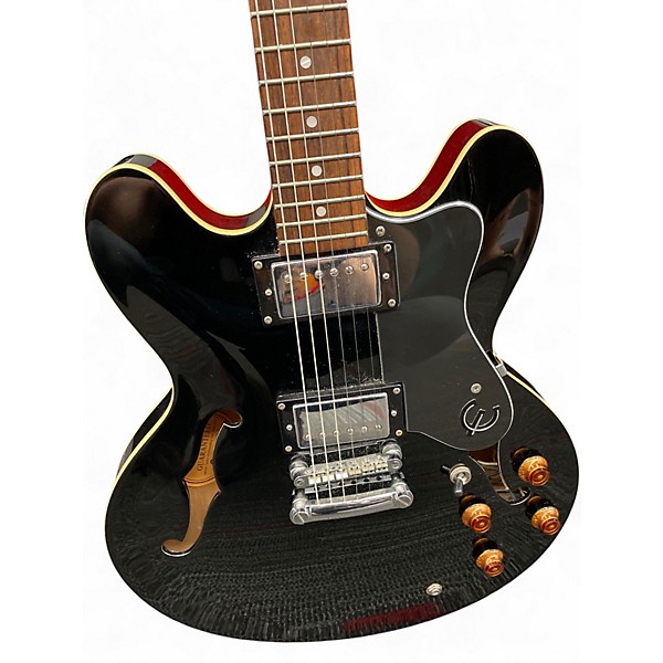ギター epiphone DOT EB Used 2010s Epiphone DOT EB Black Hollow Body Electric Guitar