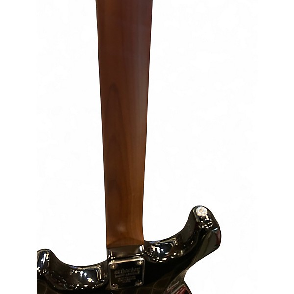 Used Schecter Guitar Research NICK JOHNSTON DIAMOND SERIES Black and White Solid Body Electric Guitar