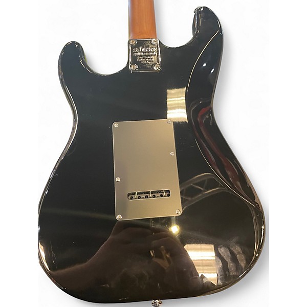 Used Schecter Guitar Research NICK JOHNSTON DIAMOND SERIES Black and White Solid Body Electric Guitar