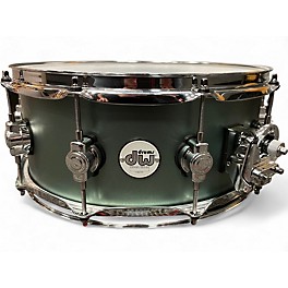 Used DW 6X14 Design Series Snare Sage Green Metallic Drum