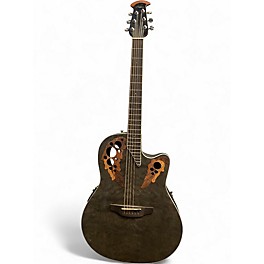 Used Ovation CE48P Ebony Acoustic Electric Guitar