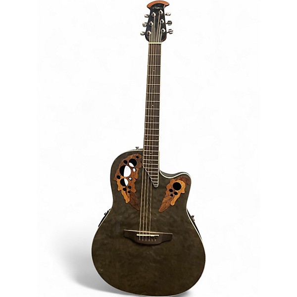 Used Ovation CE48P Ebony Acoustic Electric Guitar