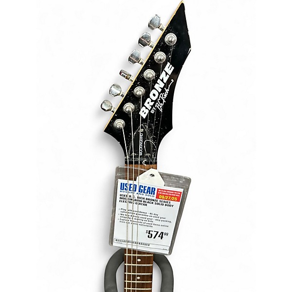 Used B.C. Rich Bronze Series Mockingbird Black Solid Body Electric Guitar