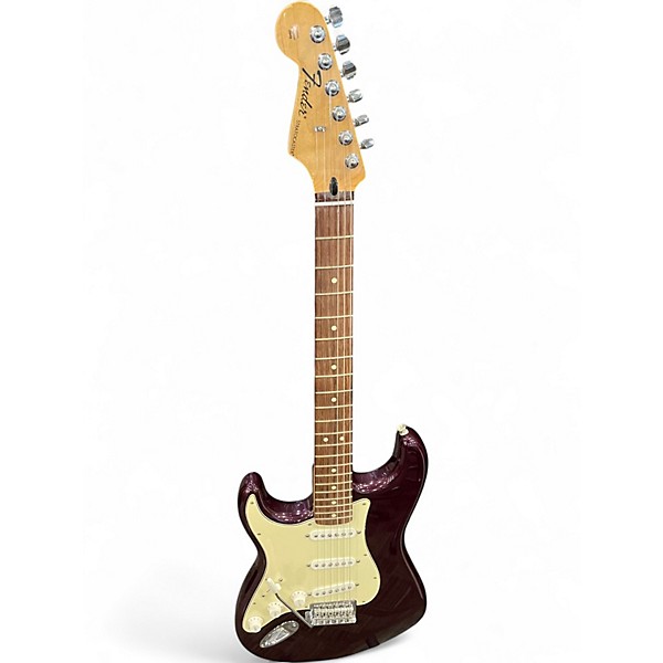 Used Fender Standard Stratocaster Left Handed Midnight Wine Electric Guitar
