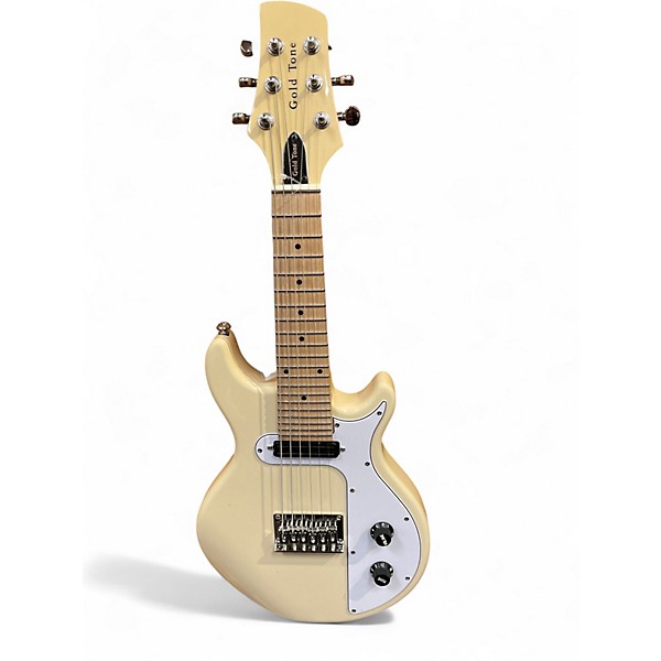 Used Gold Tone GME-6 Cream Gloss Solid Body Electric Guitar
