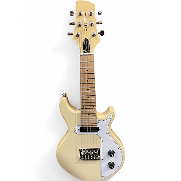 Used Gold Tone GME-6 Cream Gloss Solid Body Electric Guitar