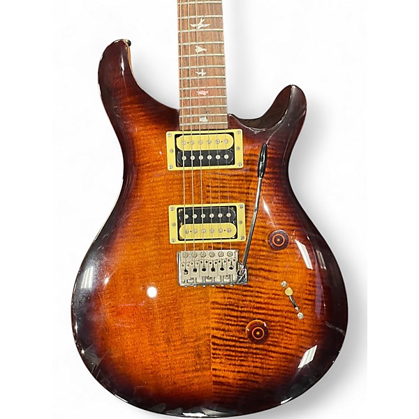 Used PRS SE Custom 24 BLACK AND GOLD BURST Solid Body Electric Guitar