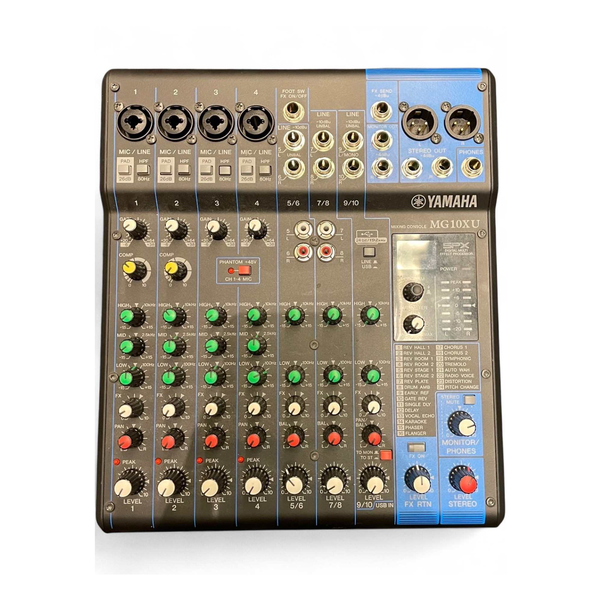 Used Yamaha MG10XU 10 Channel Mixer with Effects Unpowered