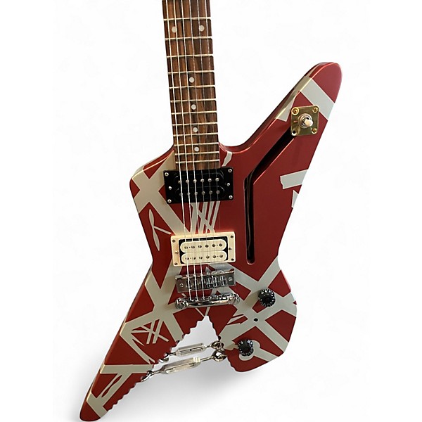 Used EVH Striped Series Shark Red Solid Body Electric Guitar