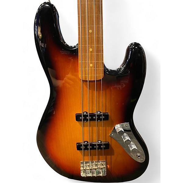 Used Fender Jaco Pastorius Signature Fretless Jazz Bass 3 Color Sunburst Electric Bass Guitar