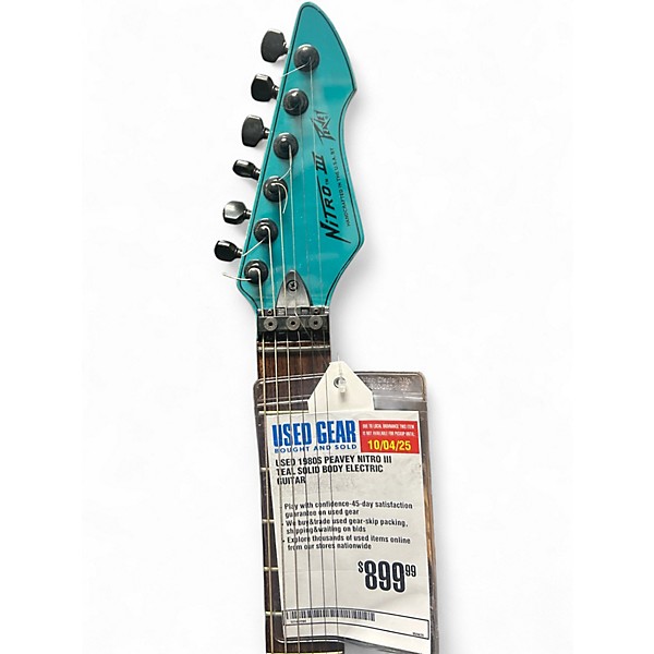 Used 1980s Peavey Nitro III Teal Solid Body Electric Guitar
