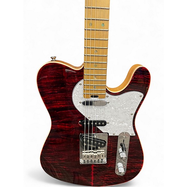 Used Aria 615 MK2 QUILTED MAPLE RED Solid Body Electric Guitar