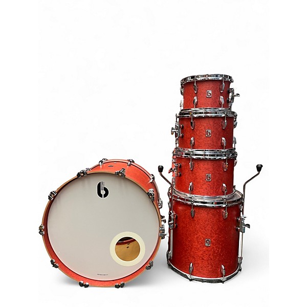 Used British Drum Co. 5 Piece Legend Series Scarlett Birdseye Maple Veneer Drum Kit