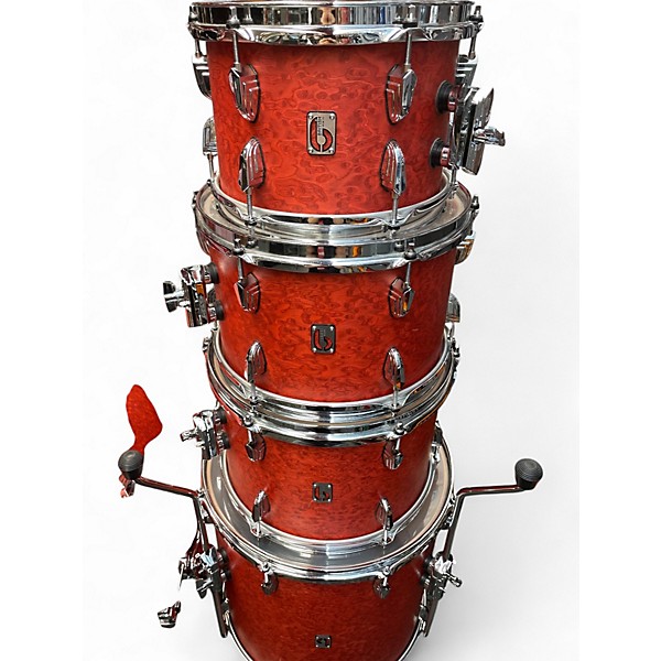 Used British Drum Co. 5 Piece Legend Series Scarlett Birdseye Maple Veneer Drum Kit