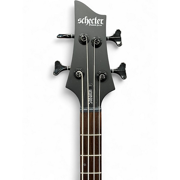 Used Schecter Guitar Research STILETTO STEALTH Satin Black Electric Bass Guitar