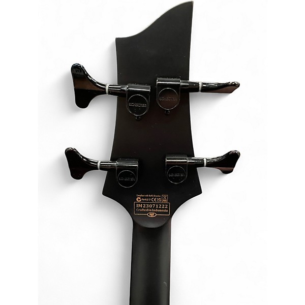 Used Schecter Guitar Research STILETTO STEALTH Satin Black Electric Bass Guitar