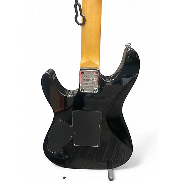 Used Schecter Guitar Research SUNSET DLX DIAMOND SERIES BLACK Solid Body Electric Guitar