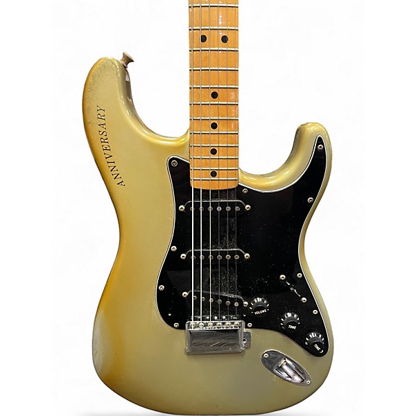 Vintage 1980 Fender 25th anniversary strat Inca Silver Solid Body Electric Guitar