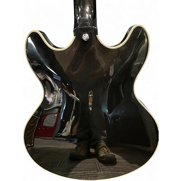 Used D'Angelico Premier Series DC Black Hollow Body Electric Guitar