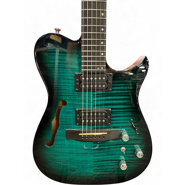 Used Kiesel AE185 TEAL BURST Hollow Body Electric Guitar