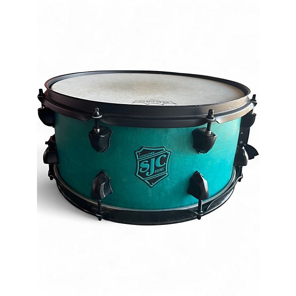 Used SJC Drums 6.5X14 PATHFINDER MIAMI TEAL SATIN Drum