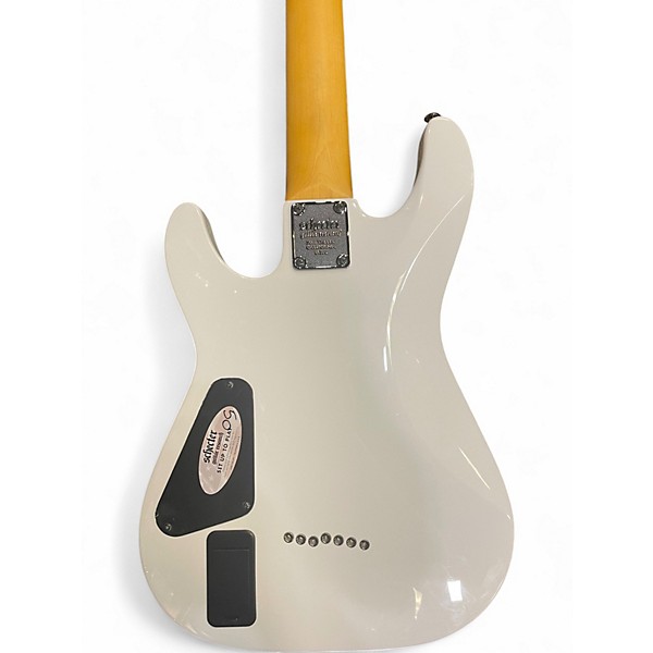Used Schecter Guitar Research DIAMOND SERIES 7 STRING White Solid Body Electric Guitar