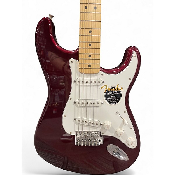 Used 2001 Fender Standard Stratocaster Maroon Solid Body Electric Guitar