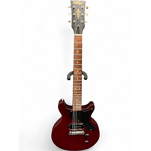 Used Vintage V130 Flat Cherry Solid Body Electric Guitar