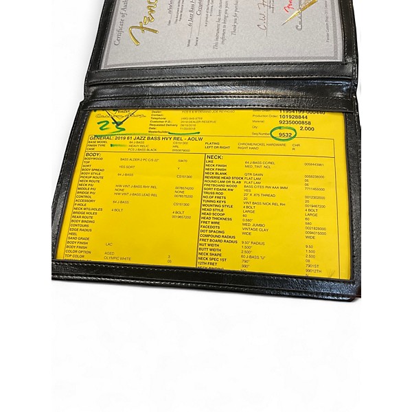 Used 2018 Fender JAZZ 61 HEAVY RELIC Olympic White Solid Body Electric Guitar