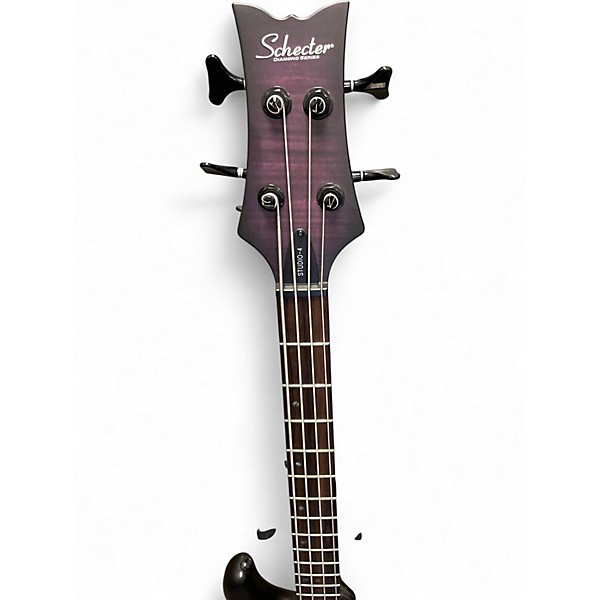 Used Schecter Guitar Research Stiletto Studio 4 String Trans Purple Electric Bass Guitar