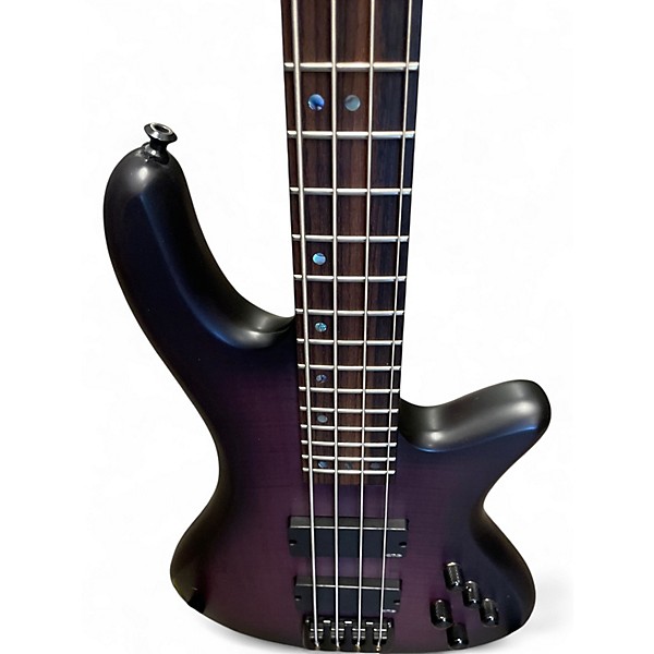 Used Schecter Guitar Research Stiletto Studio 4 String Trans Purple Electric Bass Guitar