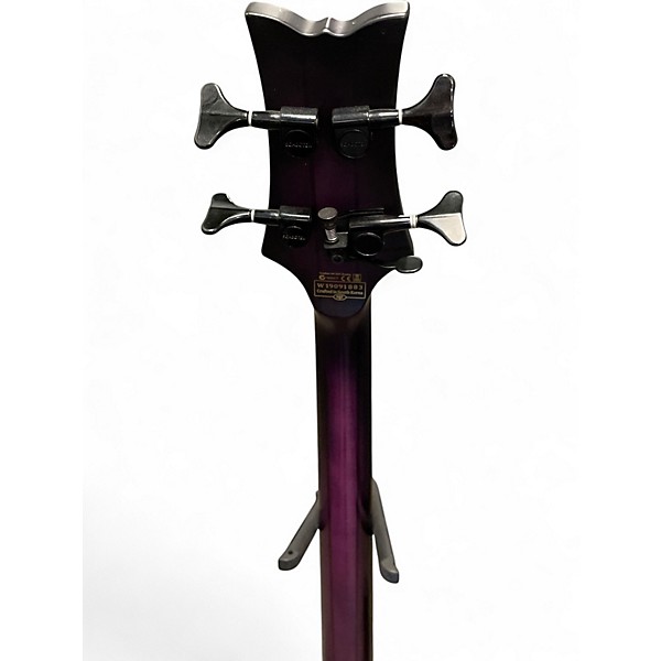 Used Schecter Guitar Research Stiletto Studio 4 String Trans Purple Electric Bass Guitar