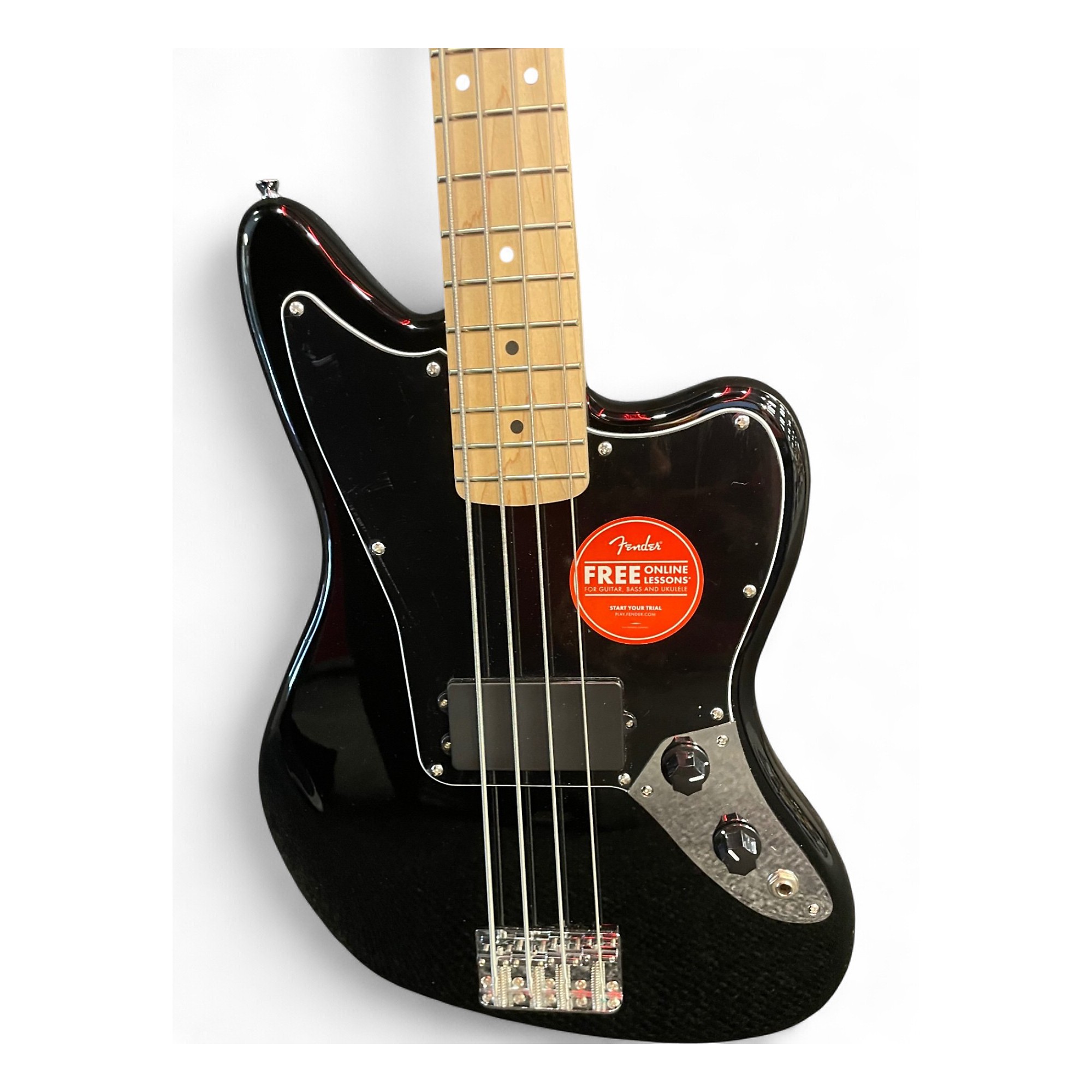 Used Squier JAGUAR BASS BLACK Electric Bass Guitar BLACK