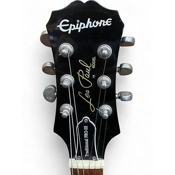 Used Epiphone Les Paul Traditional PRO III Black Solid Body Electric Guitar