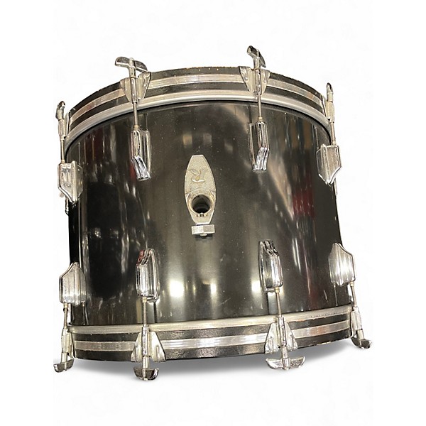 Used 1970s Rogers 6 Piece 1970S BIG R Black Drum Kit