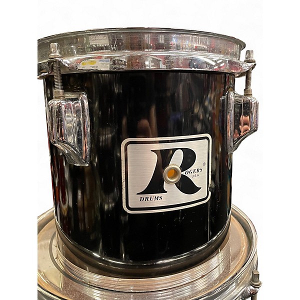 Used 1970s Rogers 6 Piece 1970S BIG R Black Drum Kit