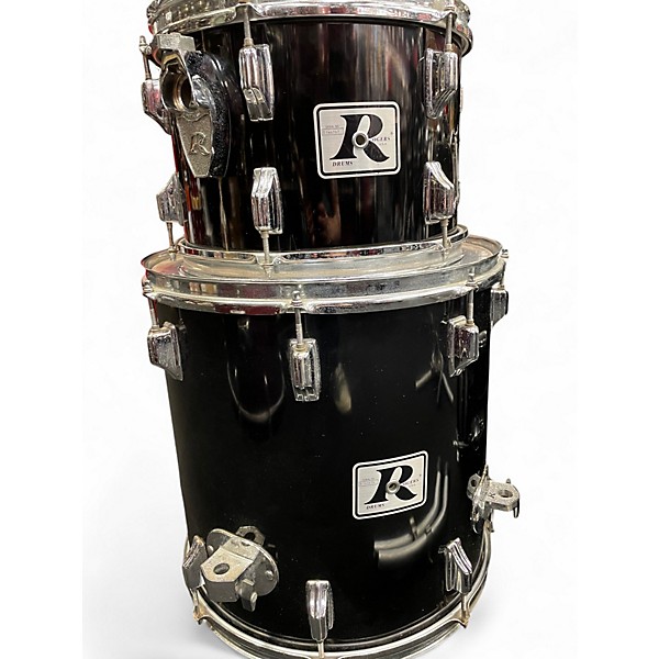 Used 1970s Rogers 6 Piece 1970S BIG R Black Drum Kit