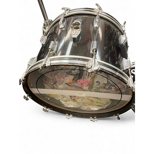 Used 1970s Rogers 6 Piece 1970S BIG R Black Drum Kit