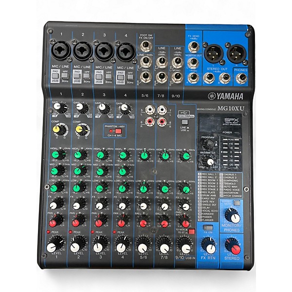 Used Yamaha MG10XU 10 Channel Mixer with Effects Unpowered Mixer
