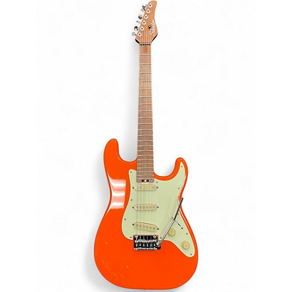 Used Schecter Guitar Research NICK JOHNSTON SSS Orange Solid Body Electric Guitar