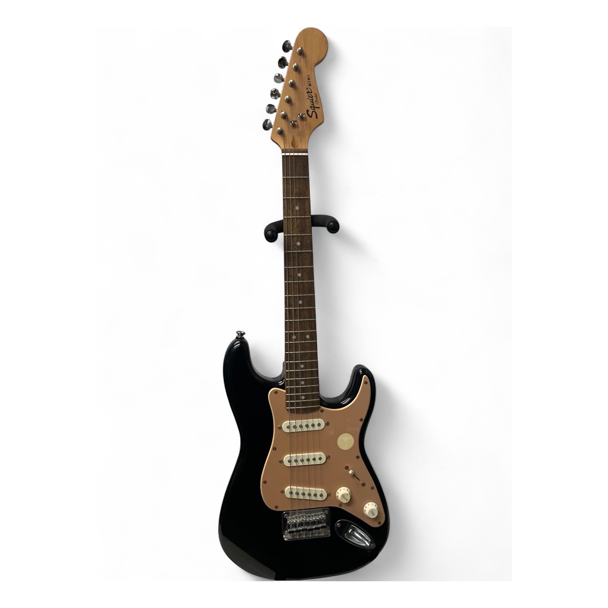 Used Squier MINI STRATOCASTER Black Solid Body Electric