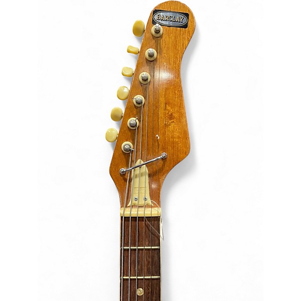 Vintage 1970s Barclay Guitar 3 Tone Sunburst Solid Body Electric Guitar