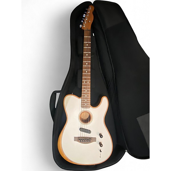 Used Fender Acoustasonic Player Telecaster WHITE Acoustic Electric Guitar