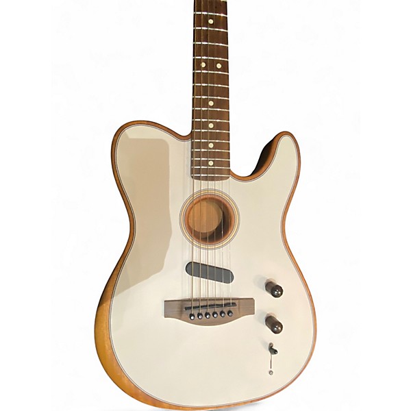 Used Fender Acoustasonic Player Telecaster WHITE Acoustic Electric Guitar