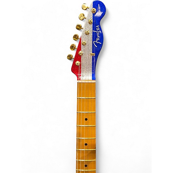 Used Fender BUCK OWENS TELECASTER RED, SILVER, AND BLUE SPARKLE Solid Body Electric Guitar
